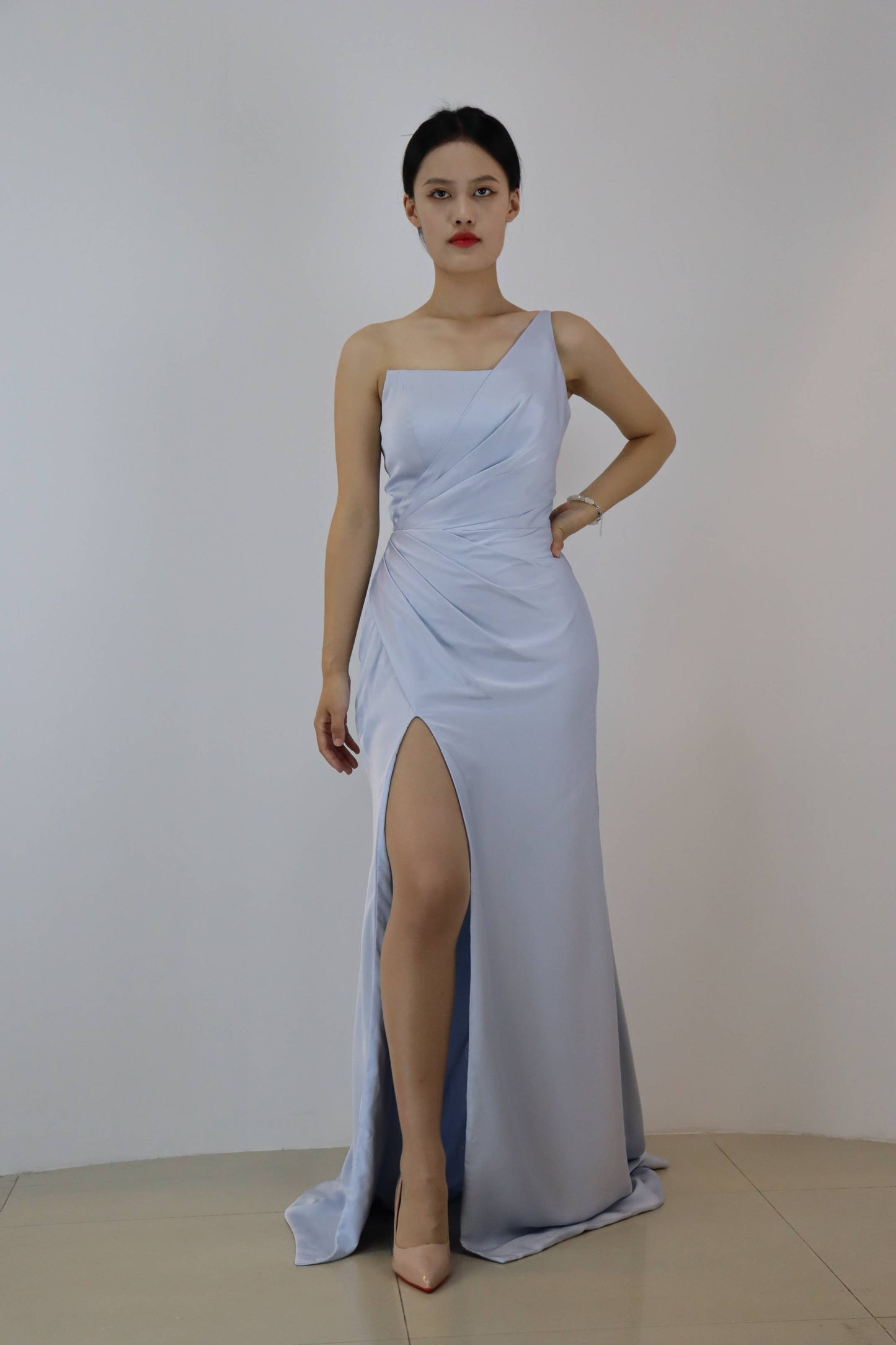 Stiuus Simple Sleeveless Asymmetric Split Mermaid Prom Dress